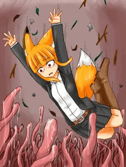 触手の落とし穴に落ちた狐娘ちゃん