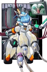 ふたなり爆乳メカクレロボ娘の搾乳