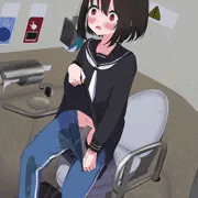 【skeb】電車のトイレで決壊する女の子