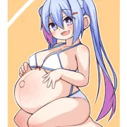 水着ボテ腹