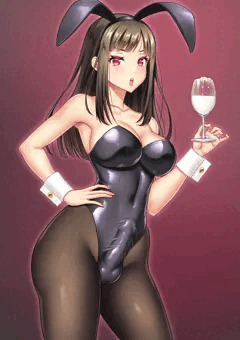 ふたなりバニーガール「ザーメンカクテル召し上がれ♡」