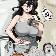 もっさり黒髪眼鏡クマ女