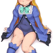 謎服お座りお嬢さん。