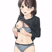 スポブラの脇から胸を出すと