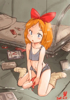 ソーセージでふざける娘
