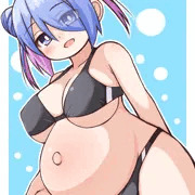 おだんごツインテ黒ビキニ