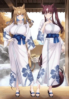 浴衣アーモンドアイ&ラッキーライラック