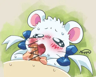 おぴんぴんに夢中なリボンちゃん。