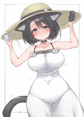 白ワンピ黒猫ちゃん