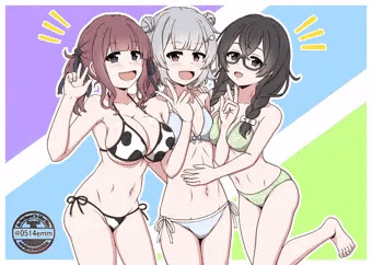 水着３人