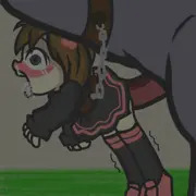 馬と戯れる少女