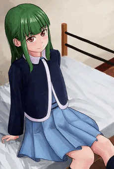 ベッドでくつろぐ緑子
