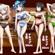 4人の女の子のバストサイズランキング