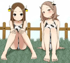 牛コス高木さんと北条さん❤（+スク水）