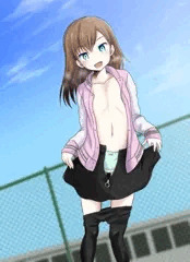 落書きフロントジップ少女