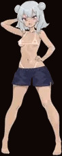 日焼け六花ちゃんの男水着チャレンジ