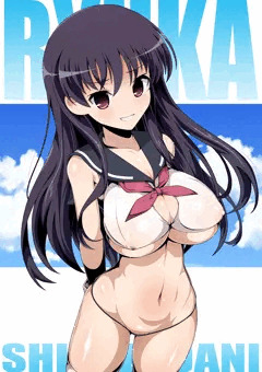 セーラー水着の清水谷竜華さん