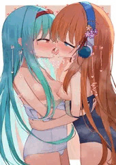 Skebで描いた百合ちゅっちゅ💕