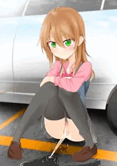 駐車場で
