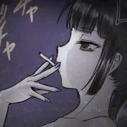 オリキャラのヤニ無表情ちゃん/sraight face with cigarette