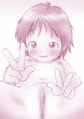 ダブルピース女児
