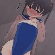 中に水着を着てるっていうから、校舎裏で見せてもらった