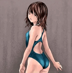小葉の競泳水着④ 模写絵