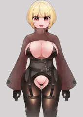 金髪ボブ娘スケベ衣装