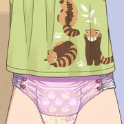 赤ちゃんおむつを拡張しておしっこする子