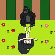 ゴリラに遊ばれて
