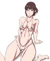 滑り込み牛柄マイクロビキニ深紅