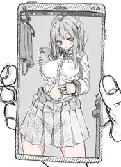 自撮り女の子のお腹見せ