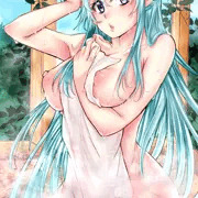 湯浴み中のエルフさん