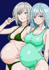 ぼて腹水着_日野森姉妹