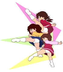 ３人揃ってパンチラキック！②