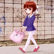 バレエ教室帰りの少女