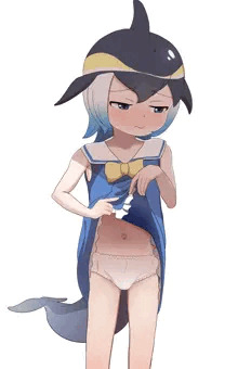 スカートめくって、マイルカちゃん。