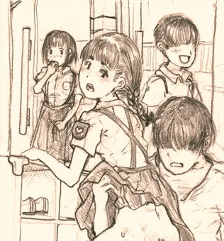 休み時間校庭でおもらししたので玄関でオムツ替えされるJS５ちゃん