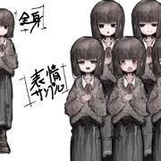 インドア少女の立ち絵素材