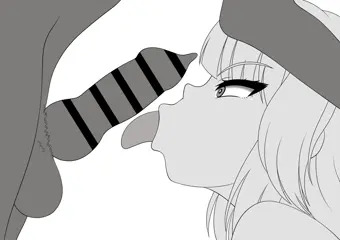 栞葉るり 犬チンポフェラ 線画