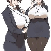 おっぱいが長くてでかそうなOLを描いた
