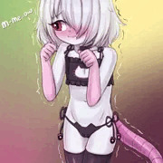 Melanie Trying Cat Lingerie
