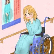 車椅子でトイレに向かう結城晴ちゃん