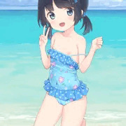 水着がずれて見えちゃってる子