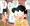 ママに変身して家庭訪問に対応するのび太。