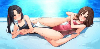 【Skeb】競泳水着で貝合わせしているゆかりと翠