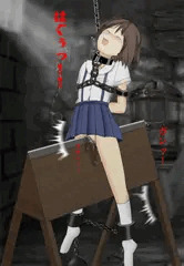 制服少女三角木馬責め