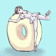 トーラスに寄りかかるバレエ少女