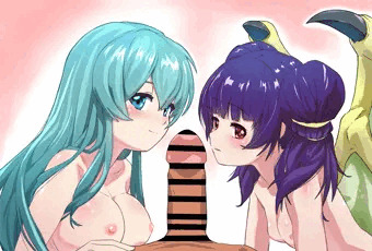 王女と少女(竜神)のWフェラ