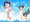 裸で水遊び